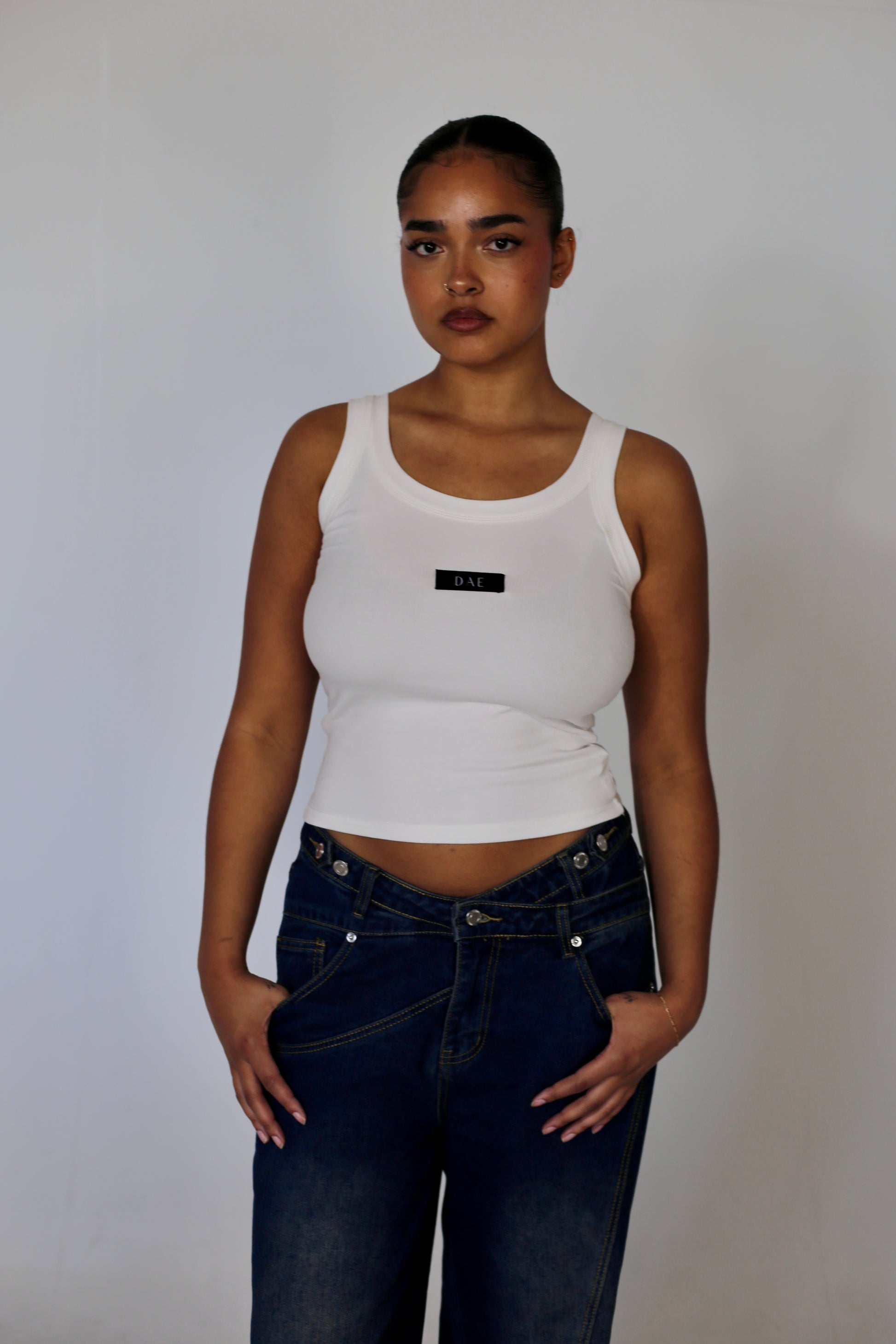 Soft white tank top, logo tank top, white tank top