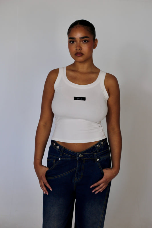 Soft white tank top, logo tank top, white tank top