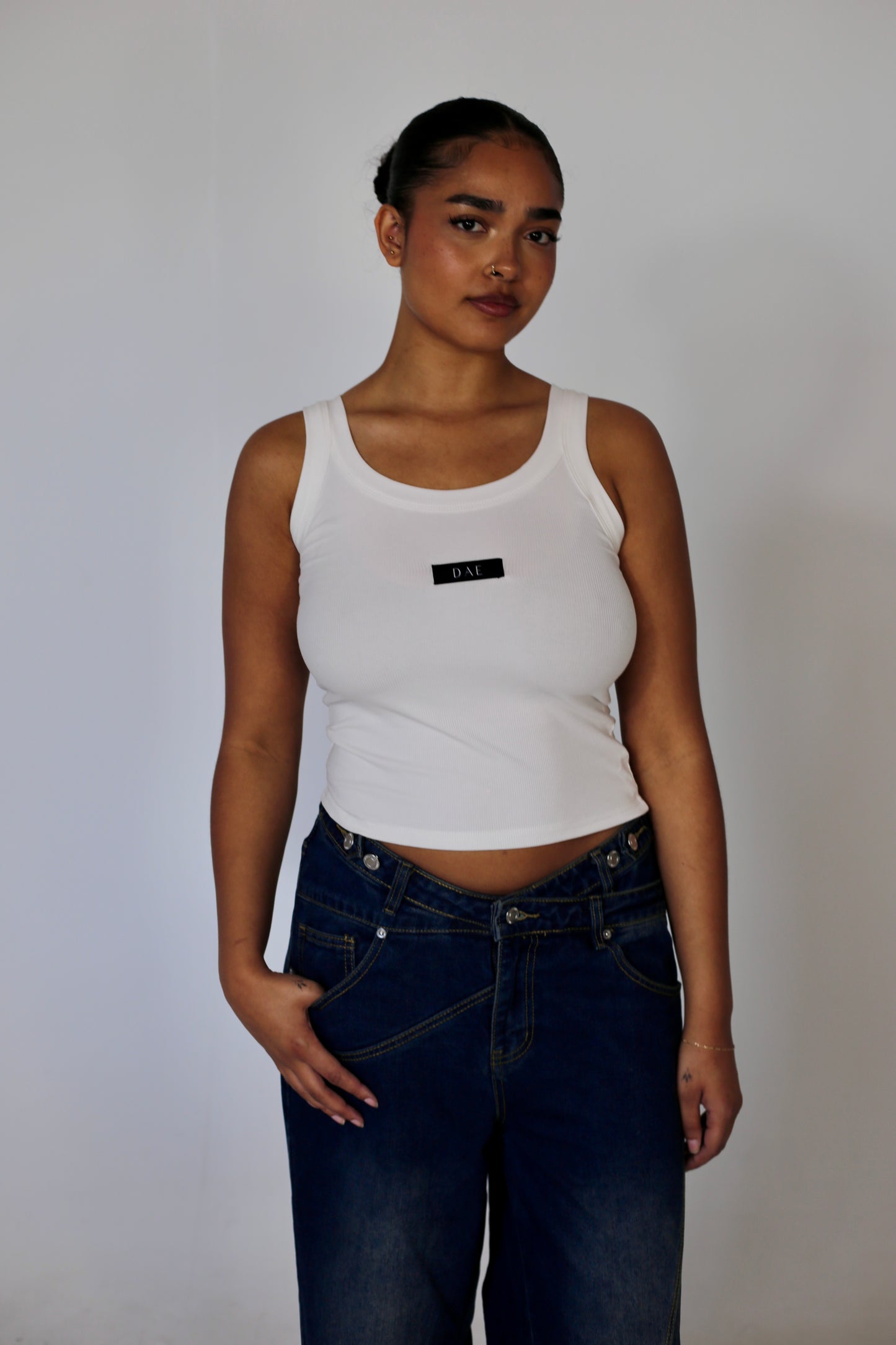 Soft white tank top, logo tank top, white tank top